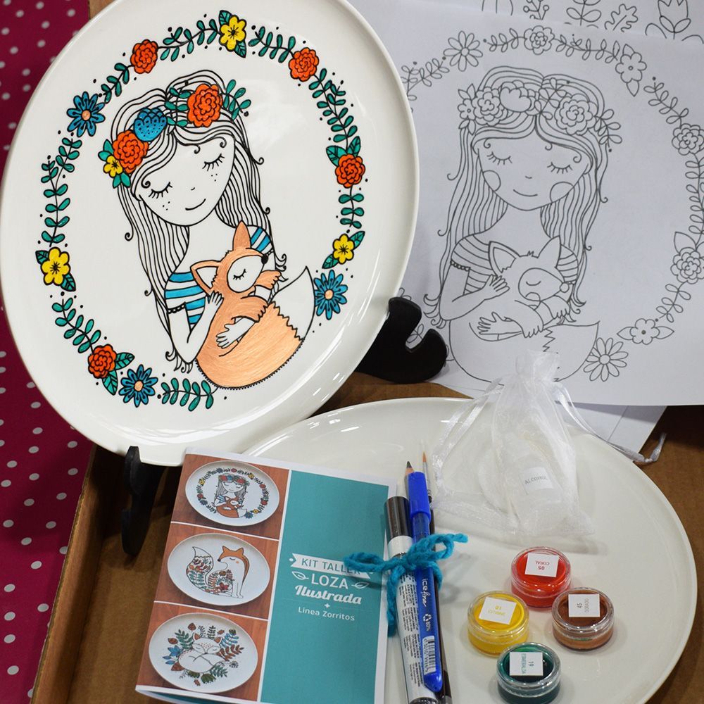 Kit Taller Loza Ilustrada - linea Zorritos
