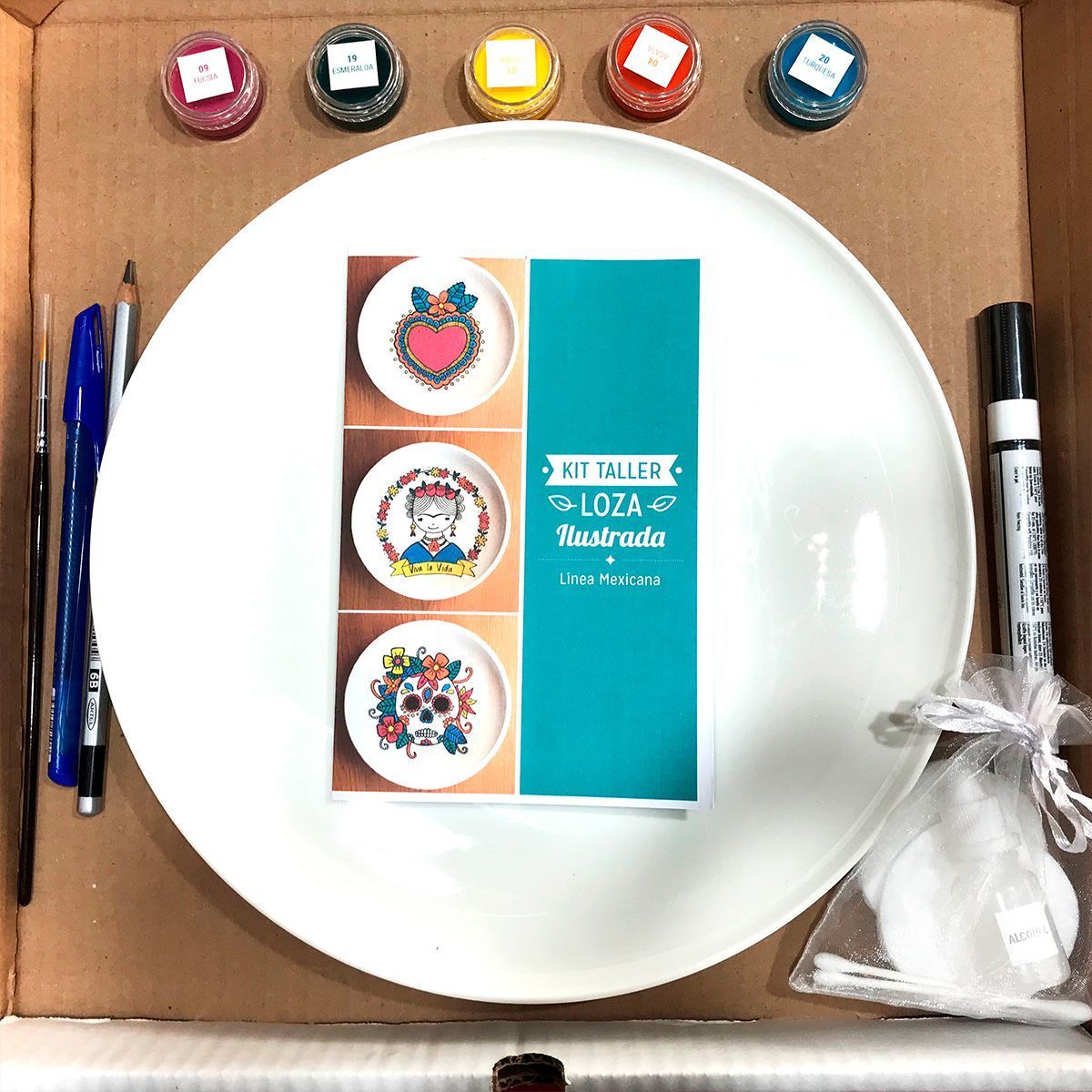 Kit Taller Loza Ilustrada - linea Mexicana