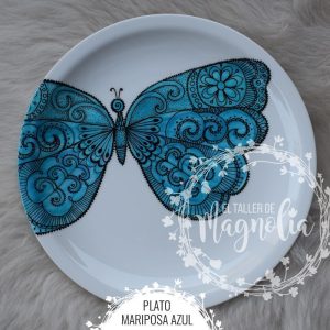 Plato Mariposa Azul