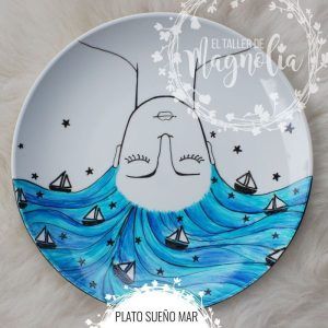 plato Sueño Mar - Loza Ilustrada a Mano