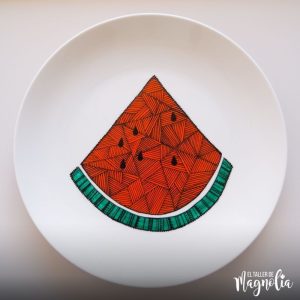 Plato Sandía Geométrica