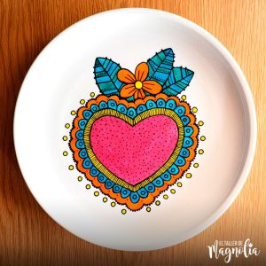 Plato Pintado a mano - Loza ilustrada - Pintura en loza