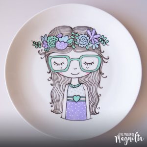 Plato Pintado a mano - Loza ilustrada - Pintura en loza