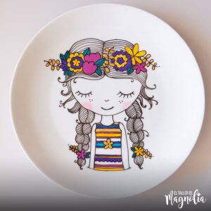 Plato Pintado a mano - Loza ilustrada - Pintura en loza