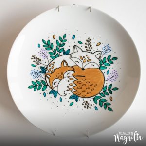Plato Pintado a mano - Loza ilustrada - Pintura en loza