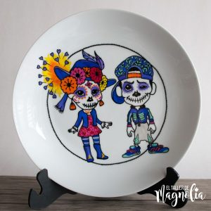 Plato Pareja Catrina - Pintura en Loza
