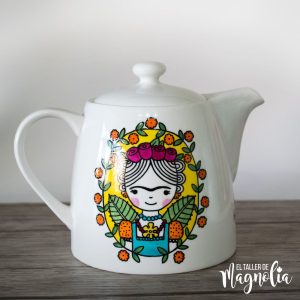 Tetera de Frida Pintada a Mano