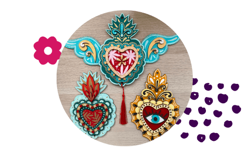 Corazones mexicanos de madera para pintar